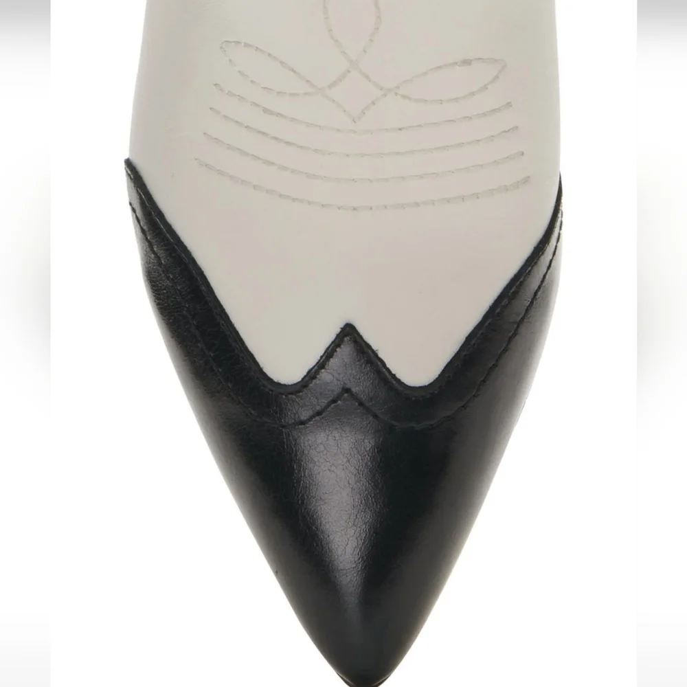 Vince Camuto Saiovell Leather Ankle Cowboy Heeled Western Boot Designer #641 - Picture 5 of 16